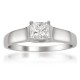 14k White Gold Princess-cut Diamond Solitaire Engagement Ring (3/8 cttw, H-I, I1)