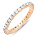 1.00 Carat (ctw) 14k Gold Round Diamond Ladies Eternity Anniversary Stackable Ring Wedding Band 1 CT