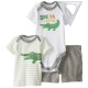 Gerber Baby-Boys Infant 3 Piece Bodysuit Shirt Short Set