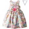 Pippa & Julie Little Girls' Floral Printed Shantung Dress