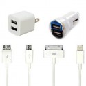 4 in 1 USB Data Cables + Dual USB Wall Charger
