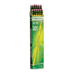 Dixon Ticonderoga Wood-Cased Pencils, HB, Yellow, Box of 12